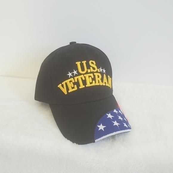 U.S. Veteran American Flag Stars And Stripes Baseball Hat Cap NWOT - Picture 2 of 14